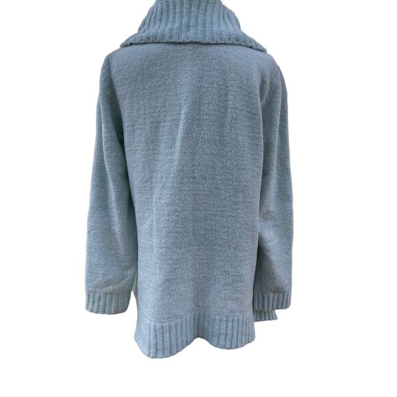 Vintage 2000s Teal Style & Co Size Medium Pastel Cowl Neck Sweater - Picture 3 of 4